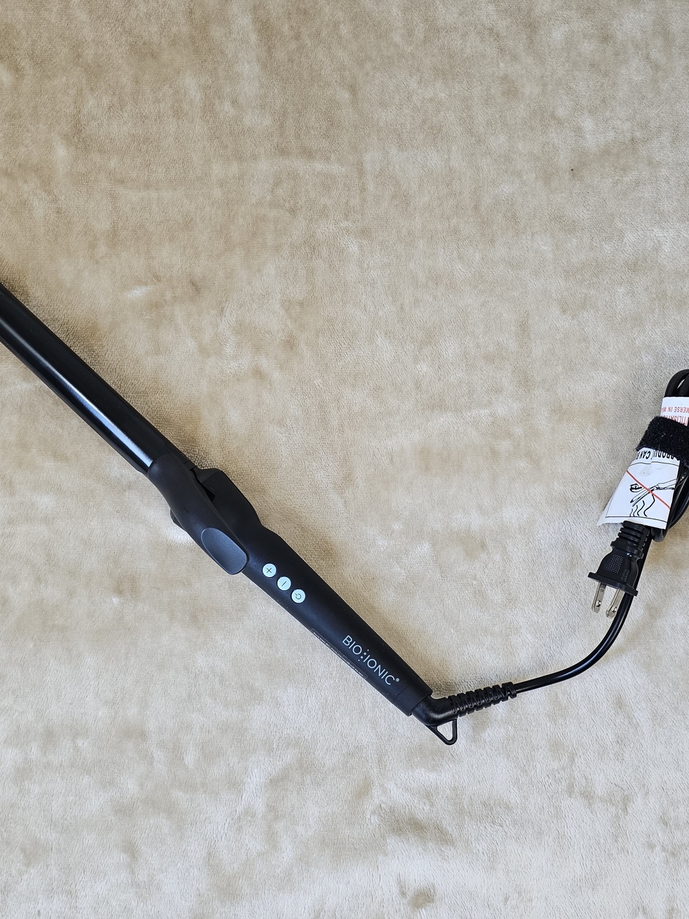 Bio-Ionic Black Ceramic Curling Wand with Digital Controls